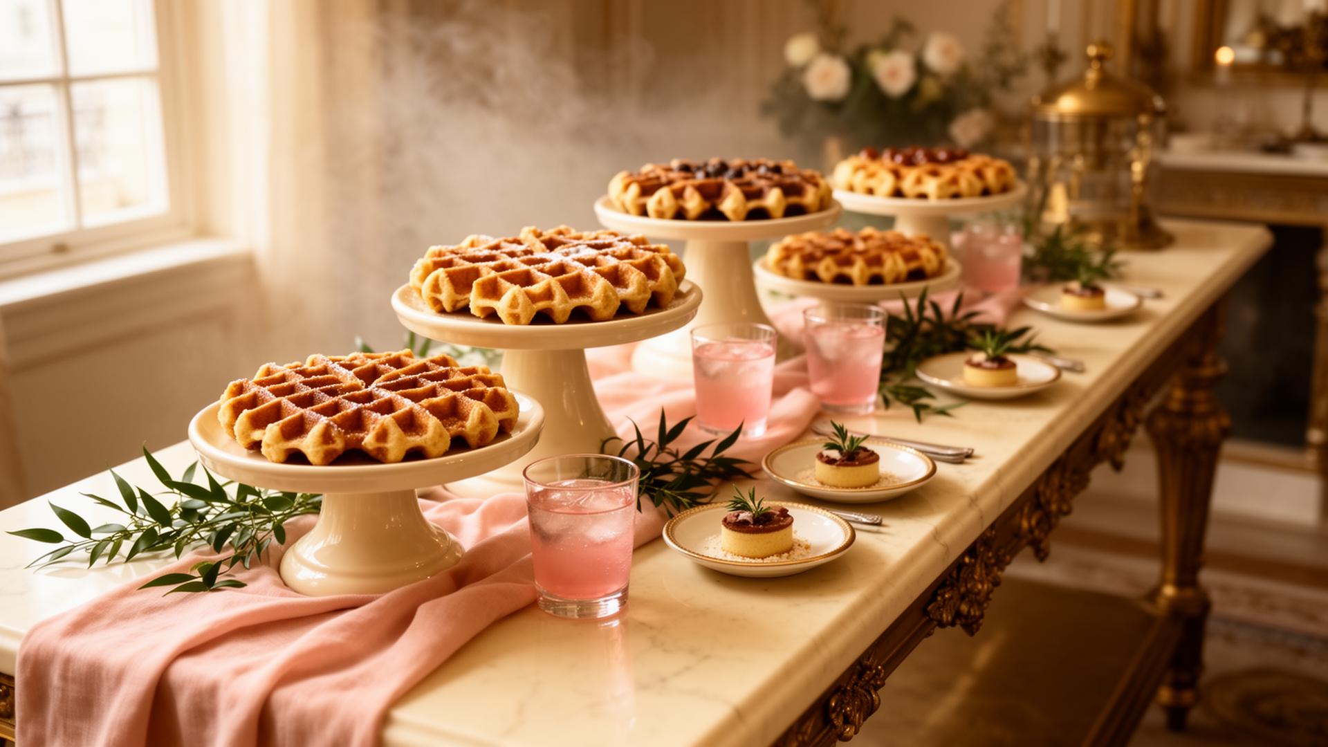 Elegant croffle catering display