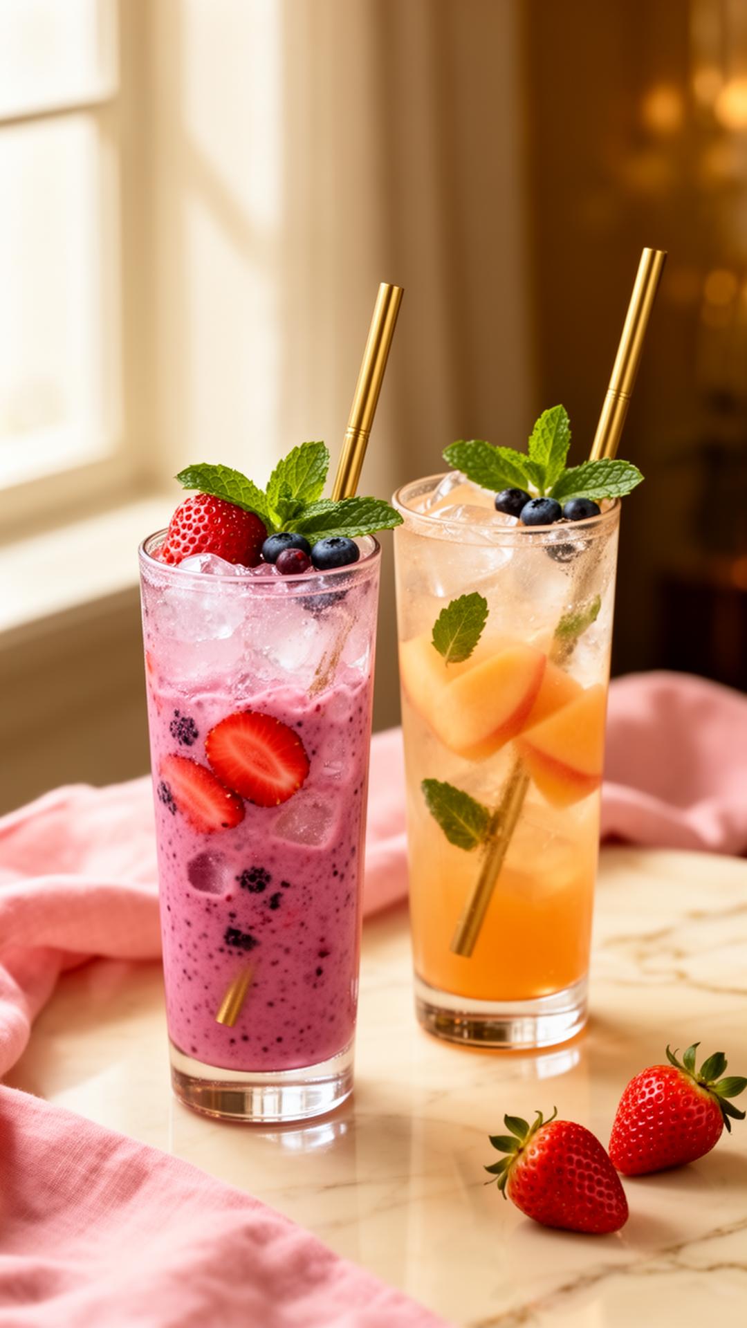 Two handcrafted refresher drinks
